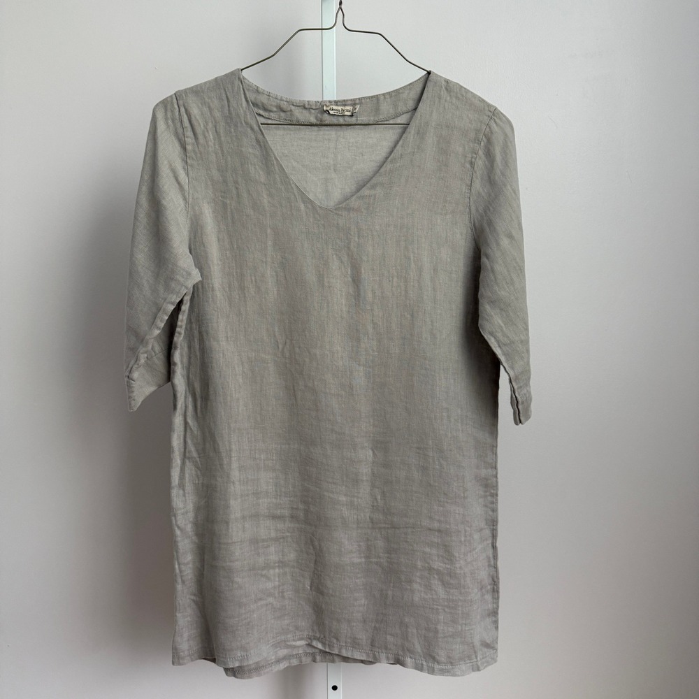 Alessia Pacini 100% Linen Tunic Dress size M‎ Made in Italy Casual Minimalist